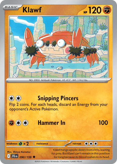 Carta Klawf 90/159 do set Journey Together — Pokémon TCG | Bynx
