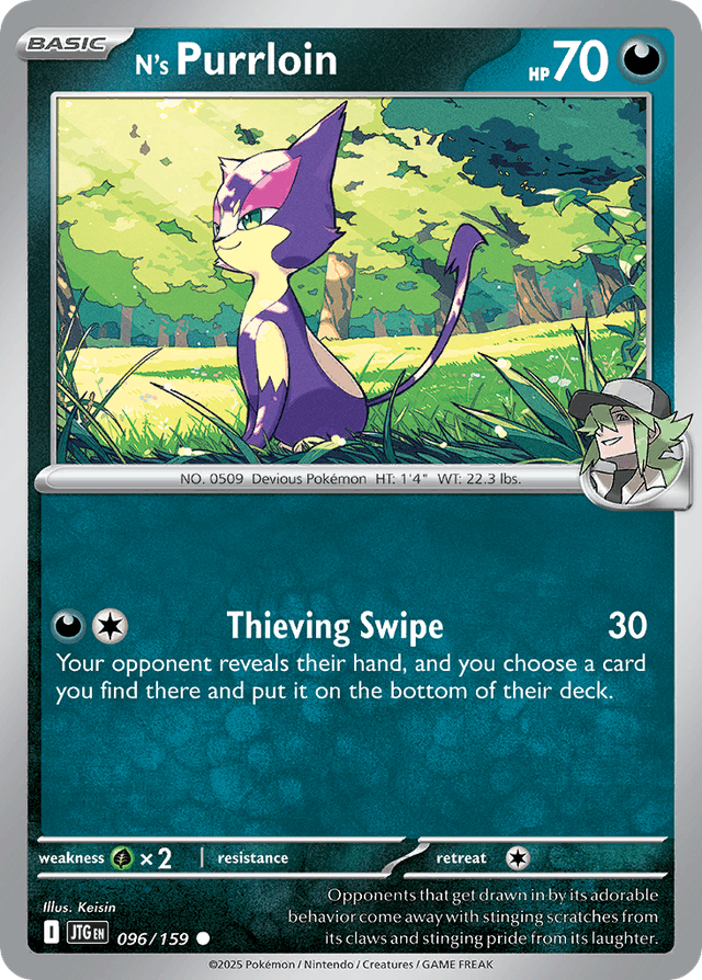Carta N's Purrloin 96/159 do set Journey Together — Pokémon TCG | Bynx