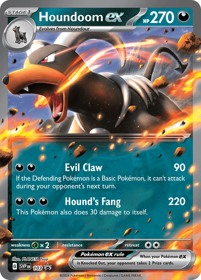 Carta Houndoom ex 103/215 do set Scarlet & Violet Black Star Promos — Pokémon TCG | Bynx