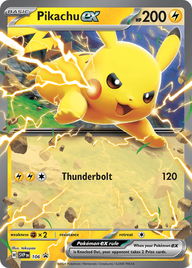Carta Pikachu ex 106/215 do set Scarlet & Violet Black Star Promos — Pokémon TCG | Bynx