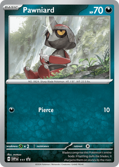 Carta Pawniard 111/215 do set Scarlet & Violet Black Star Promos — Pokémon TCG | Bynx