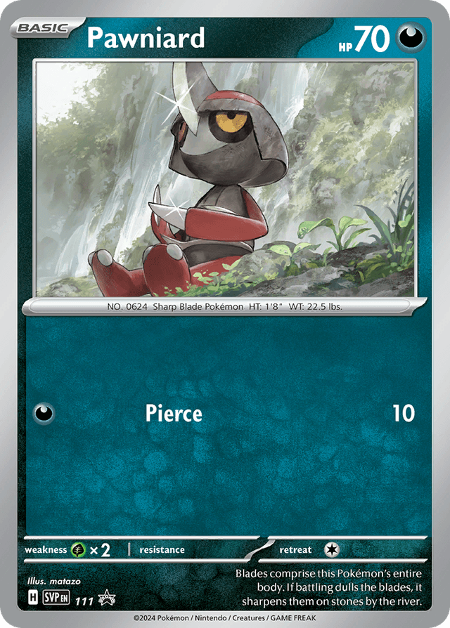 Carta Pawniard 111/215 do set Scarlet & Violet Black Star Promos — Pokémon TCG | Bynx