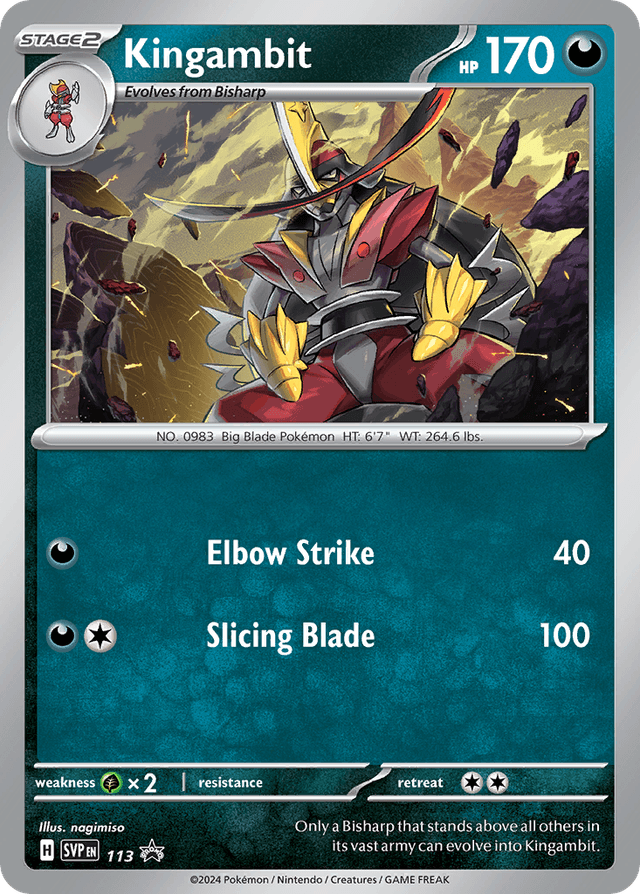 Carta Kingambit 113/215 do set Scarlet & Violet Black Star Promos — Pokémon TCG | Bynx
