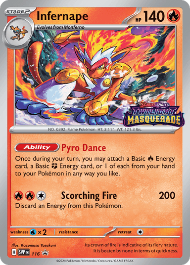 Carta Infernape 116/215 do set Scarlet & Violet Black Star Promos — Pokémon TCG | Bynx