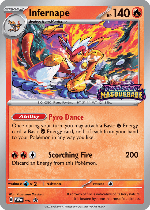 Carta Infernape 116/215 do set Scarlet & Violet Black Star Promos — Pokémon TCG | Bynx