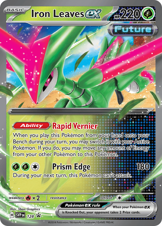 Carta Iron Leaves ex 128/215 do set Scarlet & Violet Black Star Promos — Pokémon TCG | Bynx