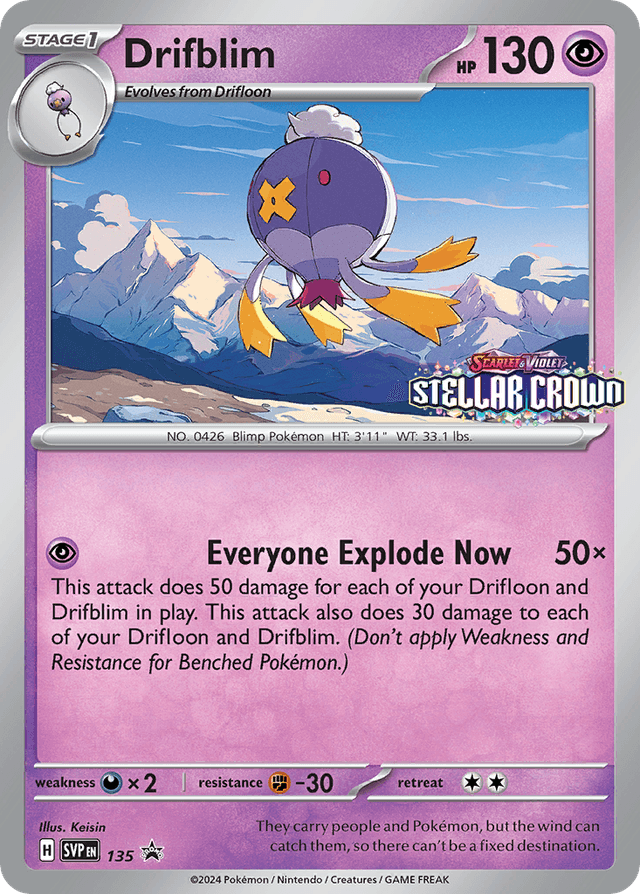 Carta Drifblim 135/215 do set Scarlet & Violet Black Star Promos — Pokémon TCG | Bynx