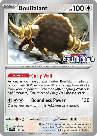 Carta Bouffalant 136/215 do set Scarlet & Violet Black Star Promos — Pokémon TCG | Bynx