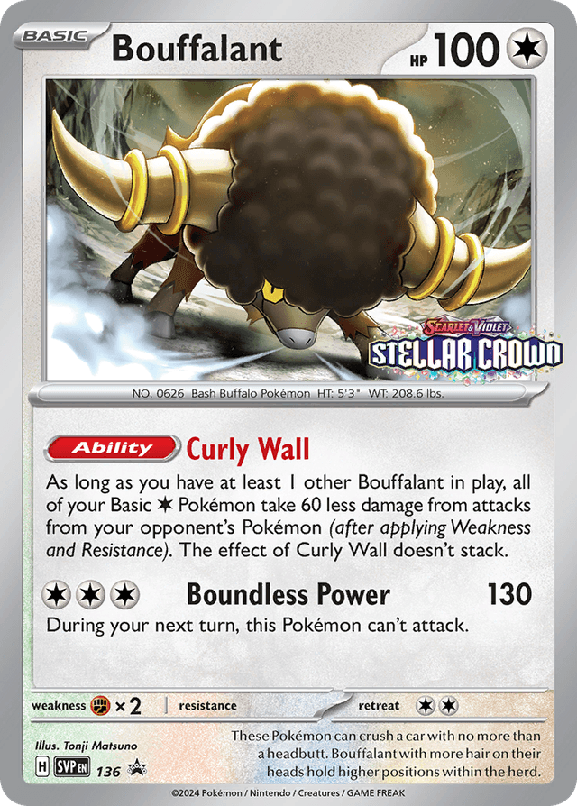 Carta Bouffalant 136/215 do set Scarlet & Violet Black Star Promos — Pokémon TCG | Bynx