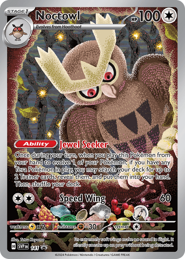 Carta Noctowl 141/215 do set Scarlet & Violet Black Star Promos — Pokémon TCG | Bynx