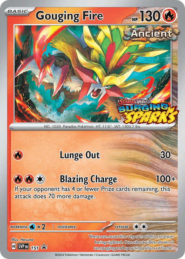 Carta Gouging Fire 151/215 do set Scarlet & Violet Black Star Promos — Pokémon TCG | Bynx