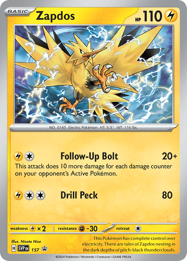Carta Zapdos 157/215 do set Scarlet & Violet Black Star Promos — Pokémon TCG | Bynx
