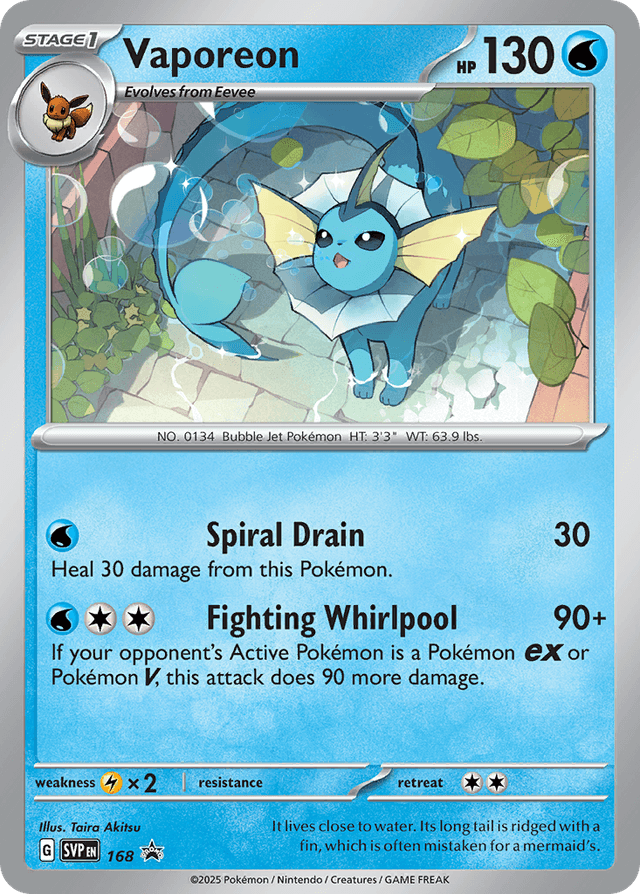 Carta Vaporeon 168/215 do set Scarlet & Violet Promos — Pokémon TCG | Bynx