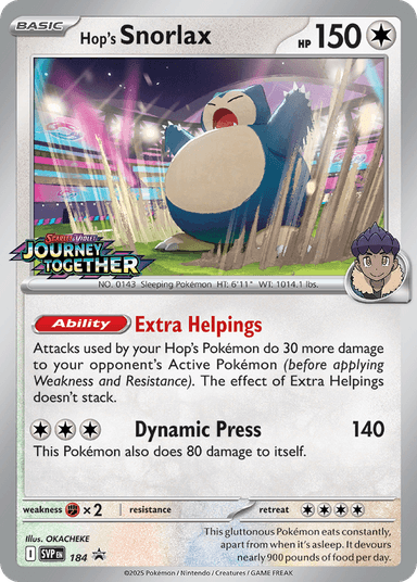 Carta Hop's Snorlax 184/215 do set Scarlet & Violet Promos — Pokémon TCG | Bynx