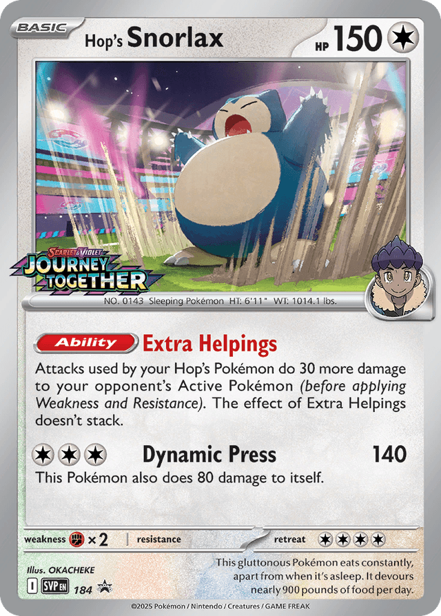 Carta Hop's Snorlax 184/215 do set Scarlet & Violet Promos — Pokémon TCG | Bynx