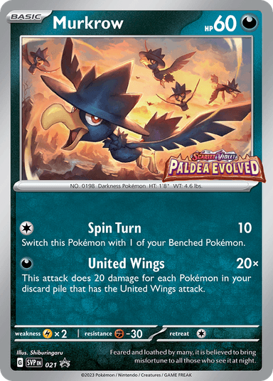 Carta Murkrow 21/215 do set Scarlet & Violet Black Star Promos — Pokémon TCG | Bynx