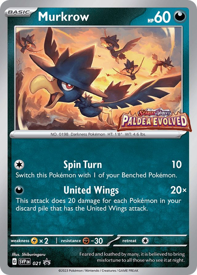 Carta Murkrow 21/215 do set Scarlet & Violet Black Star Promos — Pokémon TCG | Bynx