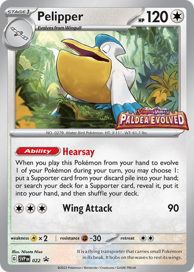 Carta Pelipper 22/215 do set Scarlet & Violet Black Star Promos — Pokémon TCG | Bynx
