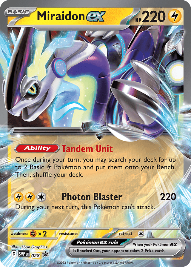 Carta Miraidon ex 28/215 do set Scarlet & Violet Black Star Promos — Pokémon TCG | Bynx