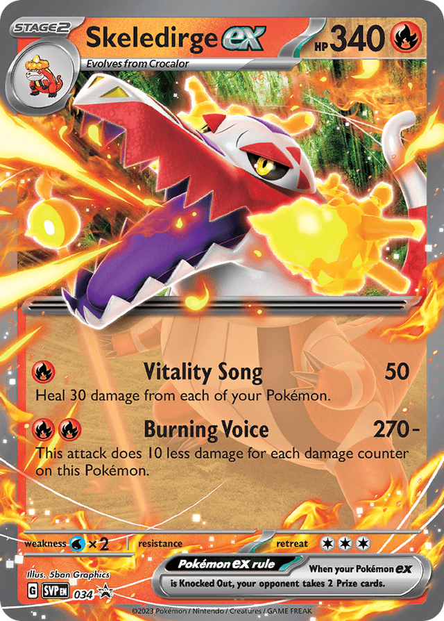 Carta Skeledirge ex 34/215 do set Scarlet & Violet Black Star Promos — Pokémon TCG | Bynx