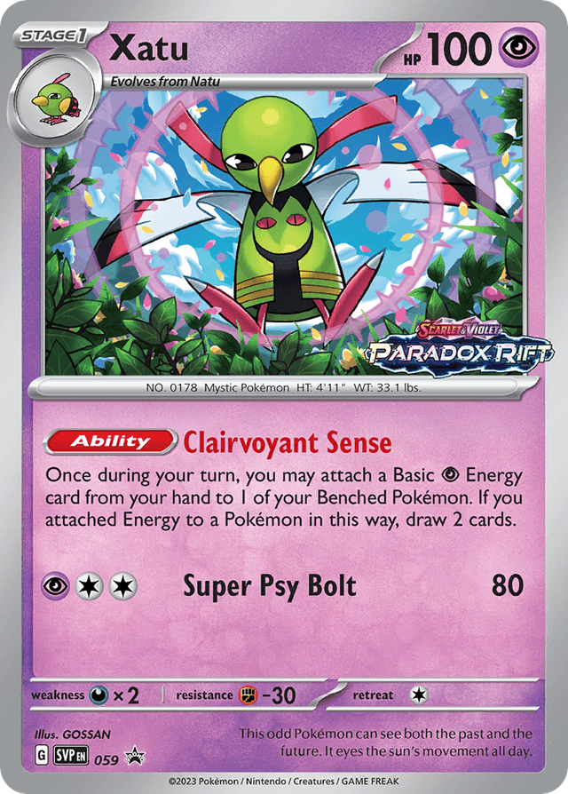 Carta Xatu 59/215 do set Scarlet & Violet Black Star Promos — Pokémon TCG | Bynx