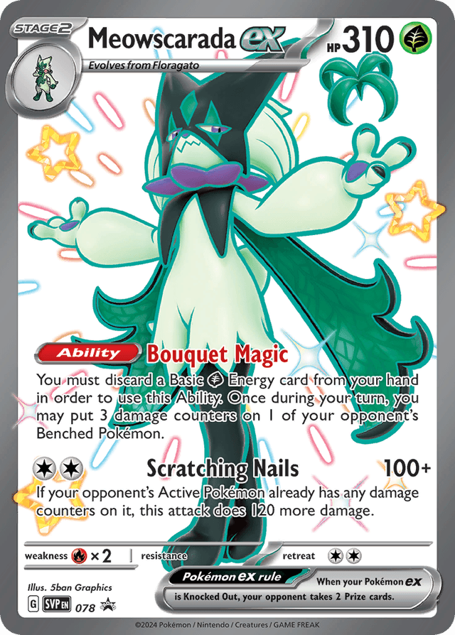 Carta Meowscarada ex 78/215 do set Scarlet & Violet Black Star Promos — Pokémon TCG | Bynx