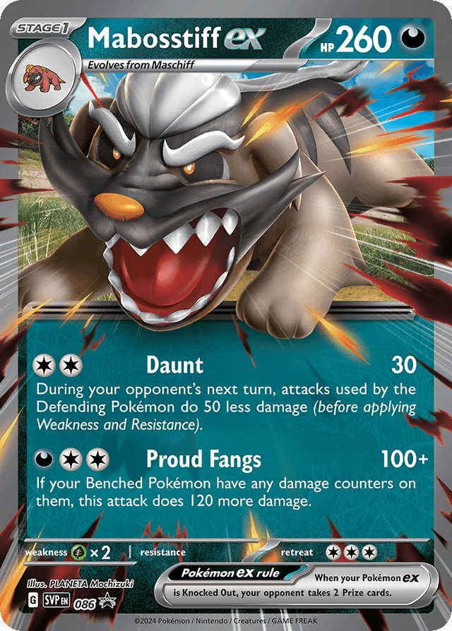Carta Mabosstiff ex 86/215 do set Scarlet & Violet Black Star Promos — Pokémon TCG | Bynx