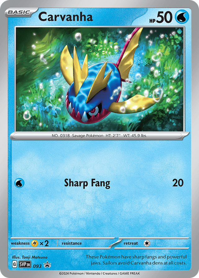 Carta Carvanha 93/215 do set Scarlet & Violet Black Star Promos — Pokémon TCG | Bynx