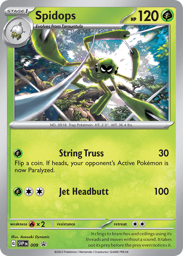 Carta Spidops 9/215 do set Scarlet & Violet Black Star Promos — Pokémon TCG | Bynx