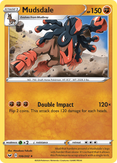Carta Mudsdale 106/202 do set Sword & Shield — Pokémon TCG | Bynx