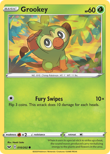 Carta Grookey 10/202 do set Sword & Shield — Pokémon TCG | Bynx
