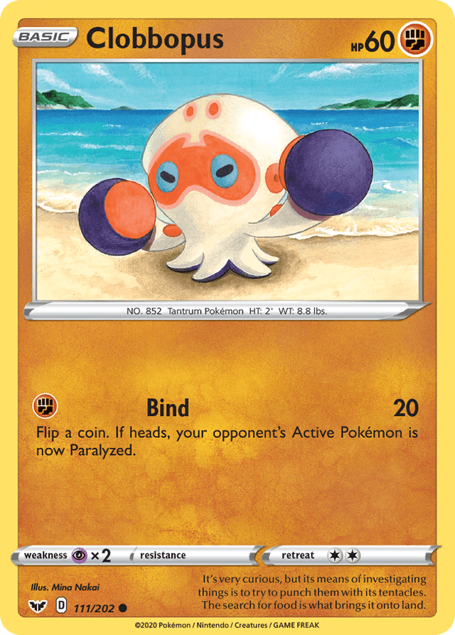 Carta Clobbopus 111/202 do set Sword & Shield — Pokémon TCG | Bynx