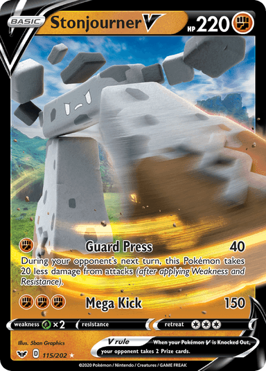 Carta Stonjourner V 115/202 do set Sword & Shield — Pokémon TCG | Bynx