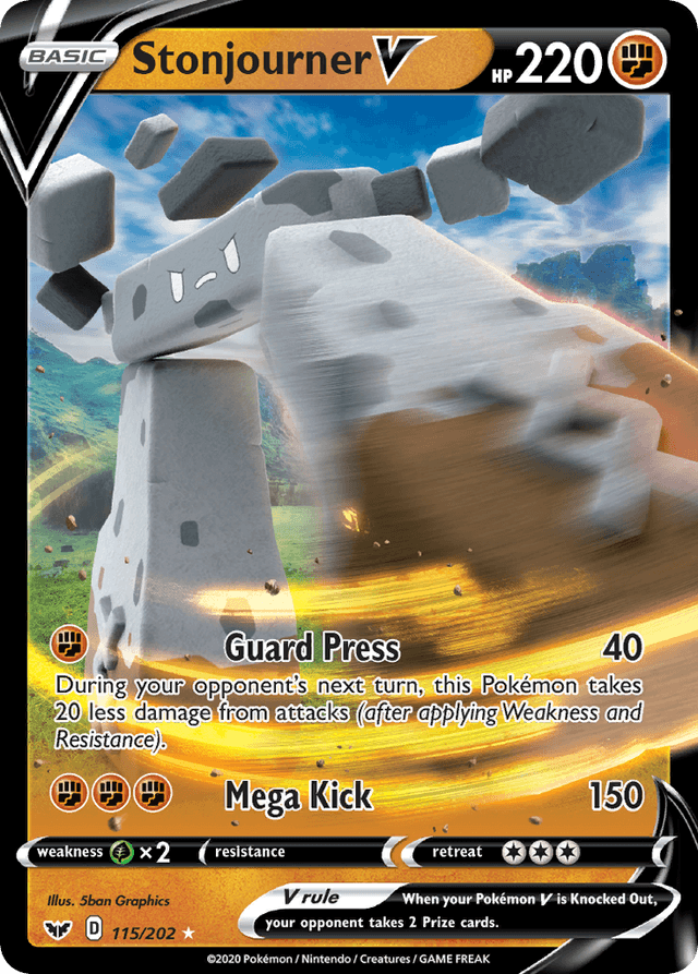 Carta Stonjourner V 115/202 do set Sword & Shield — Pokémon TCG | Bynx