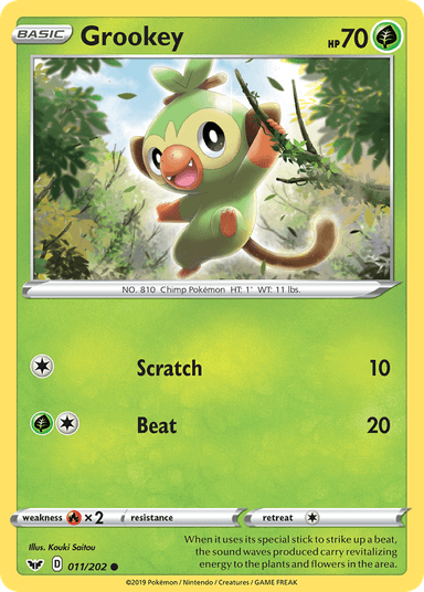 Carta Grookey 11/202 do set Sword & Shield — Pokémon TCG | Bynx
