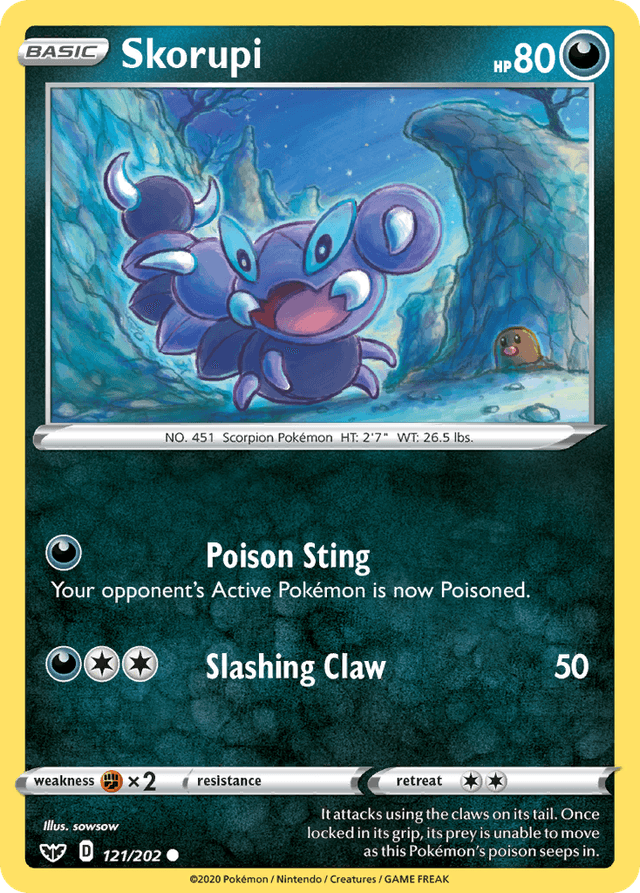 Carta Skorupi 121/202 do set Sword & Shield — Pokémon TCG | Bynx