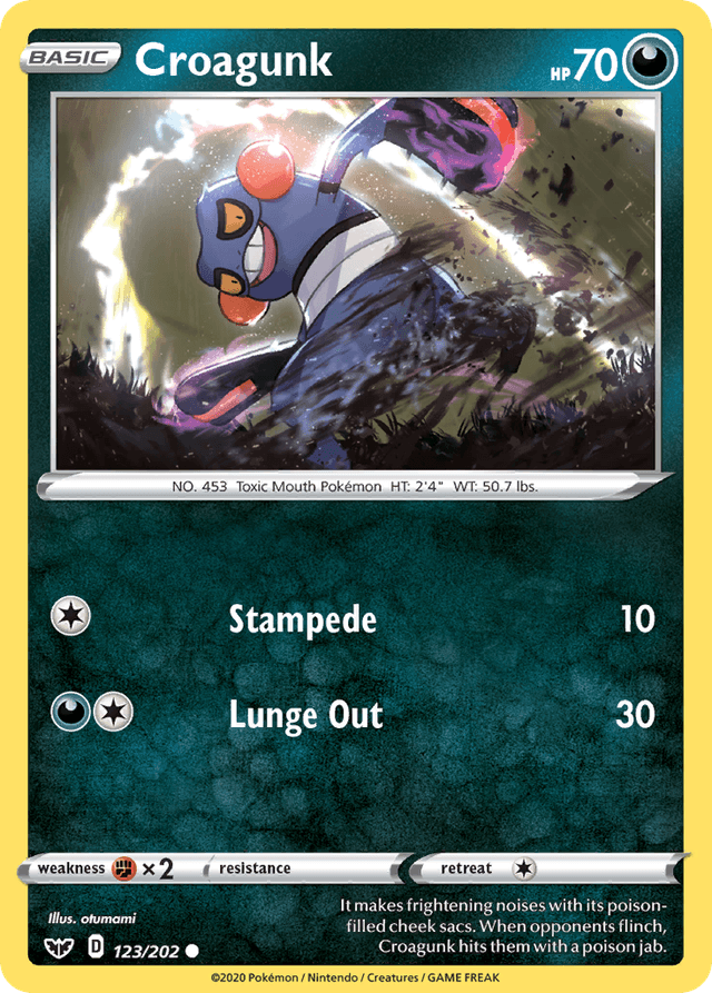 Carta Croagunk 123/202 do set Sword & Shield — Pokémon TCG | Bynx