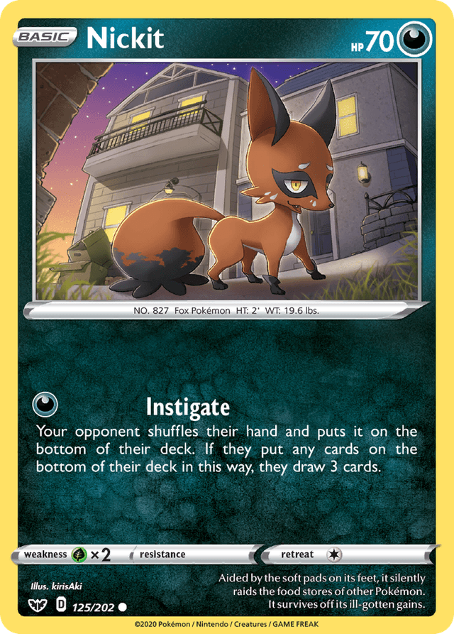 Carta Nickit 125/202 do set Sword & Shield — Pokémon TCG | Bynx