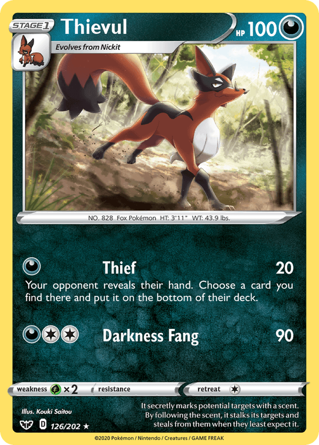 Carta Thievul 126/202 do set Sword & Shield — Pokémon TCG | Bynx