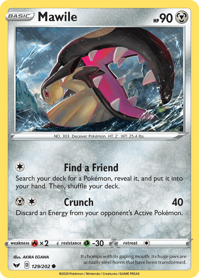 Carta Mawile 129/202 do set Sword & Shield — Pokémon TCG | Bynx