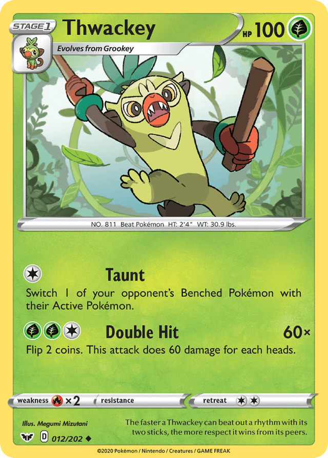 Carta Thwackey 12/202 do set Sword & Shield — Pokémon TCG | Bynx