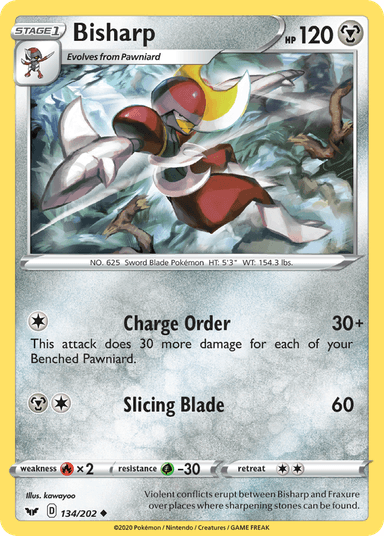 Carta Bisharp 134/202 do set Sword & Shield — Pokémon TCG | Bynx