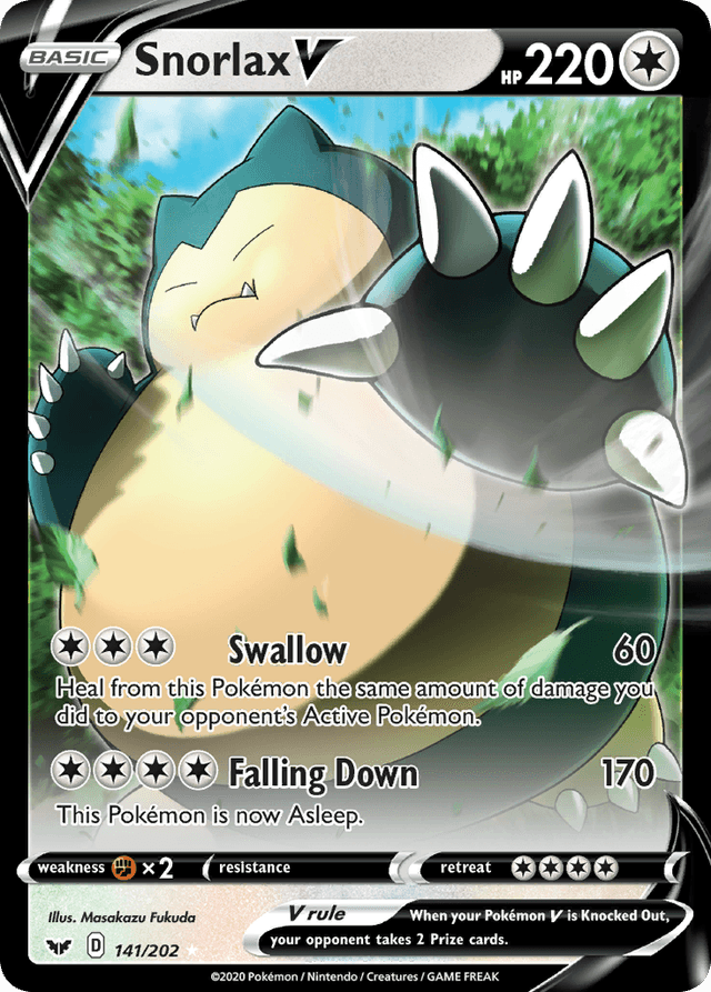 Carta Snorlax V 141/202 do set Sword & Shield — Pokémon TCG | Bynx