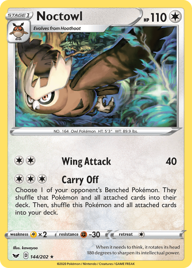 Carta Noctowl 144/202 do set Sword & Shield — Pokémon TCG | Bynx