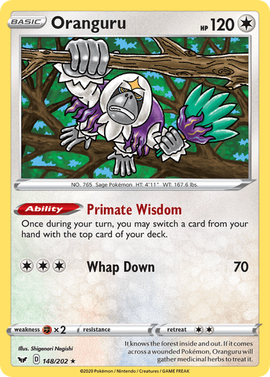 Carta Oranguru 148/202 do set Sword & Shield — Pokémon TCG | Bynx
