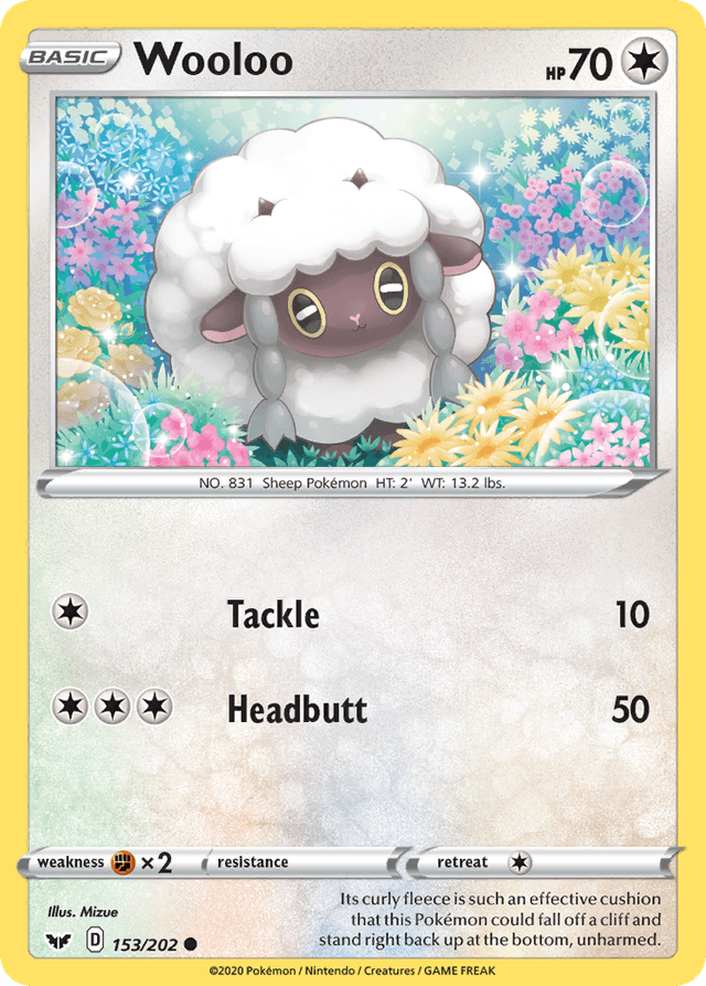 Carta Wooloo 153/202 do set Sword & Shield — Pokémon TCG | Bynx