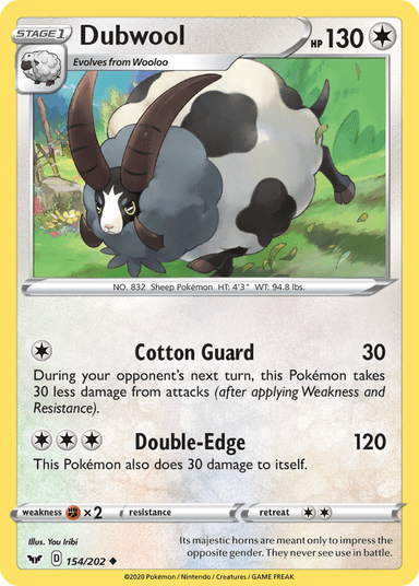 Carta Dubwool 154/202 do set Sword & Shield — Pokémon TCG | Bynx