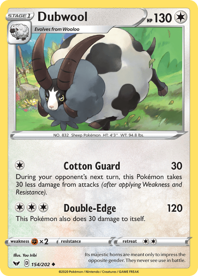 Carta Dubwool 154/202 do set Sword & Shield — Pokémon TCG | Bynx