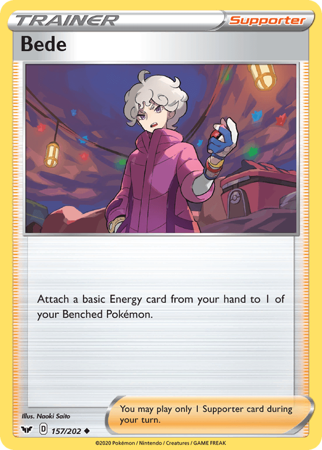 Carta Bede 157/202 do set Sword & Shield — Pokémon TCG | Bynx
