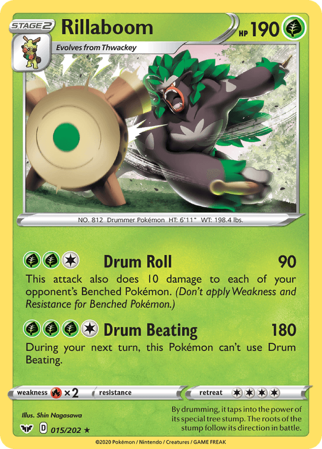 Carta Rillaboom 15/202 do set Sword & Shield — Pokémon TCG | Bynx